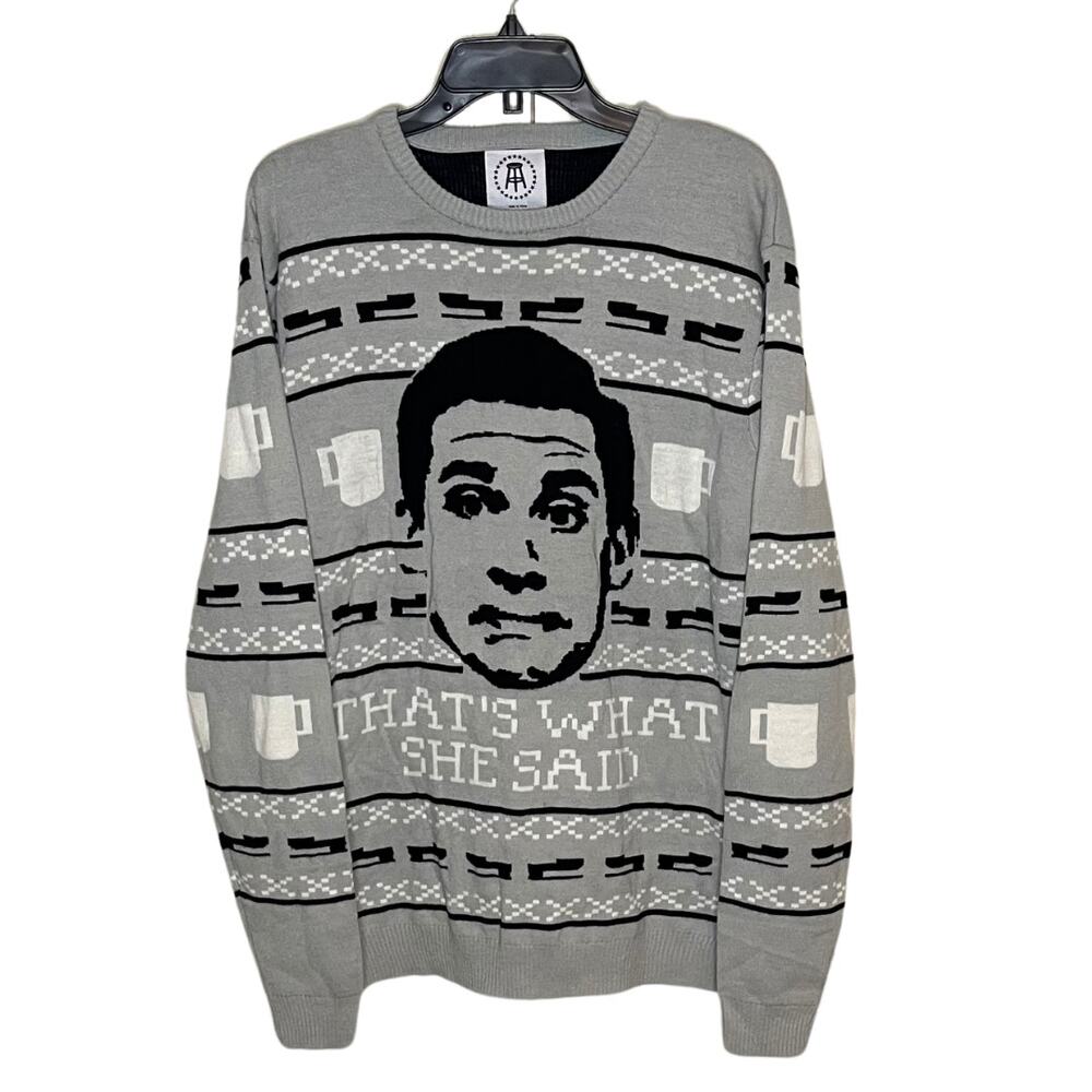 The Office Michael Scott Thats What She Said Funny Christmas Sweater Size Large